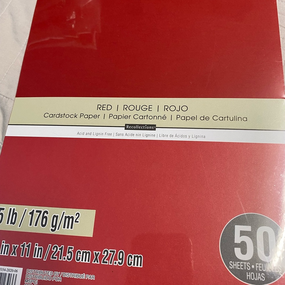 NWT 2) Recollections purple and Red Cardstock pack 50 sheets each pack